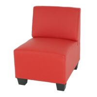 Modular Sessel ohne Armlehnen Mittelteil Lyon Kunstleder rot