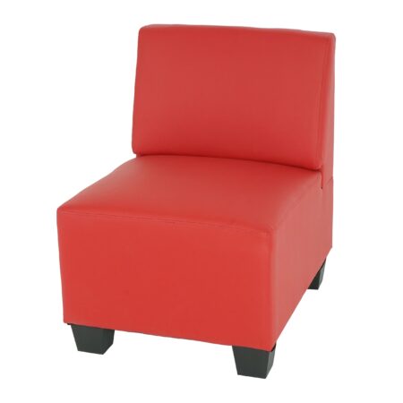 Modular Sessel ohne Armlehnen Mittelteil Lyon Kunstleder rot