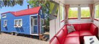 Modular Sessel ohne Armlehnen Mittelteil Lyon Kunstleder rot