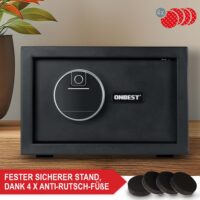 Kompakter Möbeltresor mit Fingerabdrucksensor für sichere Aufbewahrung von Wertsachen und Dokumenten.