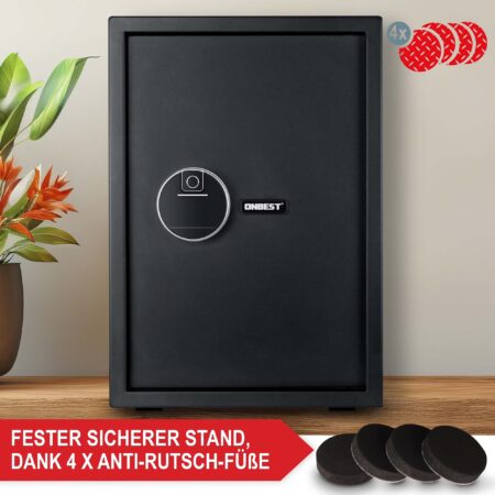 Geräumiger Möbeltresor mit Fingerabdruckscanner für wertvolle Gegenstände und Bargeld.