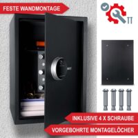 Geräumiger Möbeltresor mit Fingerabdruckscanner für wertvolle Gegenstände und Bargeld.