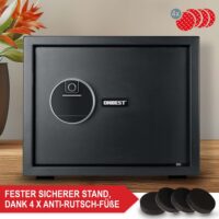 Elektronischer Möbeltresor 38x30x30 cm mit Fingerabdrucksensor für einfachen und sicheren Zugriff.