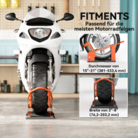 Motorradständer einstellbar für 15-21 Zoll Vorderrad hohe Tragkraft