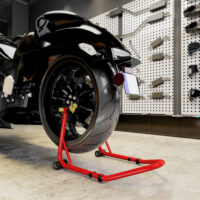 Motorradständer Motorradheber vorne hinten bis 544kg Stahl rot