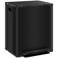Mülleimer mit 2 Fächern Soft-Close 50L Edelstahl schwarz