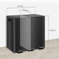 Mülleimer mit 3 Fächern geruchsdicht Soft-Close 45L schwarz