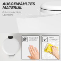 Mülleimer Treteimer mit Pedal und Deckel 30L cremeweiss