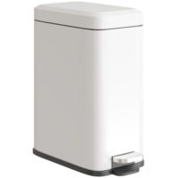 Mülleimer mit Fusspedal und Inneneimer 5L Metall weiss