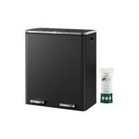 Mülleimer mit zwei Fächern für Abfalltrennung, 2x30 Liter.