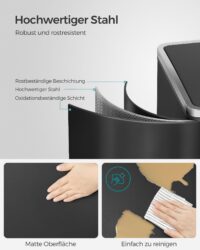 Mülleimer mit zwei Fächern für Abfalltrennung, 2x30 Liter.