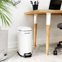 Mülleimer Abfalleimer schmal 10 Liter Weiss.