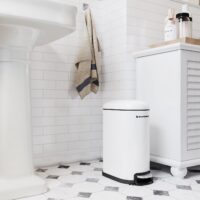 Mülleimer Abfalleimer schmal 10 Liter Weiss.