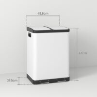 Mülleimer Doppelfach mit Pedal und Inneneimern 60L grau