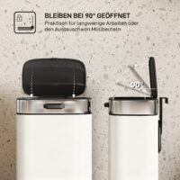 Mülleimer hängend oder stehend 5L Edelstahl cremeweiss