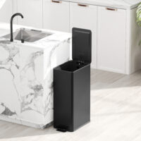 Mülleimer mit Soft-Close Deckel 20L Edelstahl schwarz