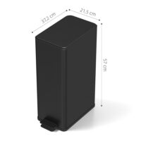 Mülleimer mit Soft-Close Deckel 20L Edelstahl schwarz