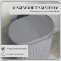 Mülleimer Treteimer mit Deckel Soft-Close 30L grau