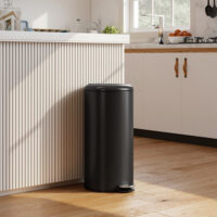Mülleimer Treteimer mit Deckel Soft Close Inneneimer 30L schwarz
