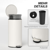 Mülleimer Treteimer mit Softclose und Pedal 30L schwarz