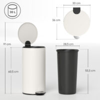 Mülleimer Treteimer mit Softclose und Pedal 30L schwarz