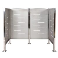 Mülltonnen-Zaun Mülltonnenverkleidung 150x165x85cm Metall Edelstahl