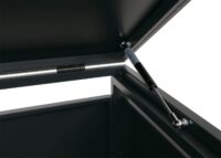 Mülltonnenbox Metall anthrazit dunkle Holzoptik für 1 Tonne