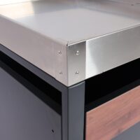 Mülltonnenbox 2er aus Metall anthrazit dunkelbraun mit Pflanzkasten