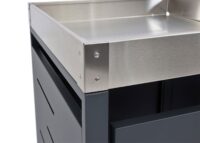 Mülltonnenbox 2er mit Pflanzkasten aus Edelstahl und Metall erweiterbar