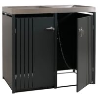 Mülltonnenbox 2er aus Metall anthrazit 125x132x84 cm mit Pflanzkasten