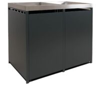 Mülltonnenbox 2er aus Metall anthrazit 125x132x84 cm mit Pflanzkasten