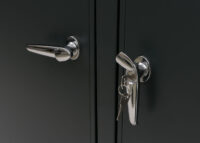 Mülltonnenbox Metall anthrazit 2er mit Deckel für Außenbereich