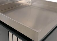 Mülltonnenbox 2er Metall anthrazit helle Holzoptik mit Pflanzkasten