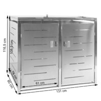 Mülltonnenbox 2er aus Stahl anthrazit erweiterbar