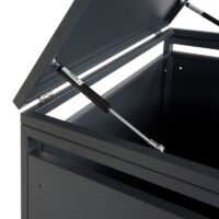 Mülltonnenbox 3er aus Metall anthrazit erweiterbar marmoriert