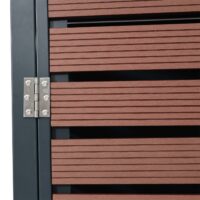 Mülltonnenbox 3er mit Pflanzkasten aus WPC und Edelstahl in Walnuss-Optik