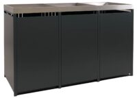 Mülltonnenbox Metall 3-fach anthrazit mit Pflanzkasten