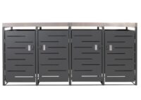 Mülltonnenbox 4er mit Pflanzkasten aus Edelstahl und Metall erweiterbar