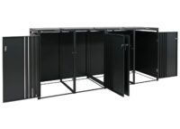 Mülltonnenbox Metall 4er anthrazit mit Deckel 122x264x84 cm