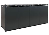 Mülltonnenbox Metall 4er anthrazit mit Deckel 122x264x84 cm