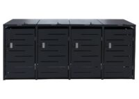 Mülltonnenverkleidung 4er aus Stahl anthrazit 117x265x80 cm