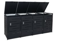 Mülltonnenverkleidung 4er aus Stahl anthrazit 117x265x80 cm