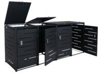 Mülltonnenverkleidung 4er aus Stahl anthrazit 117x265x80 cm