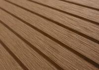 Mülltonnenbox 4er aus WPC und Edelstahl mit Pflanzkasten Teak-Optik