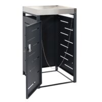 Mülltonnenbox mit Pflanzkasten aus Edelstahl und Metall erweiterbar