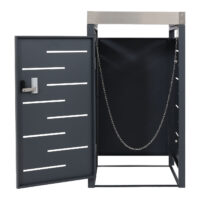 Mülltonnenbox mit Pflanzkasten aus Edelstahl und Metall erweiterbar