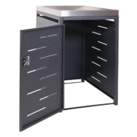 Mülltonnenbox aus Edelstahl mit Pflanzkasten erweiterbar 125x69x84 cm
