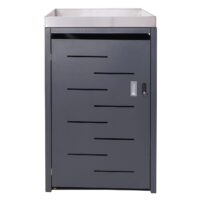 Mülltonnenbox aus Edelstahl mit Pflanzkasten erweiterbar 125x69x84 cm