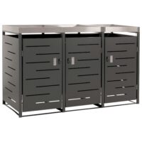 Mülltonnenbox aus Edelstahl mit Pflanzkasten 3er Set erweiterbar