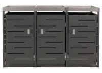 Mülltonnenbox aus Edelstahl mit Pflanzkasten 3er Set erweiterbar